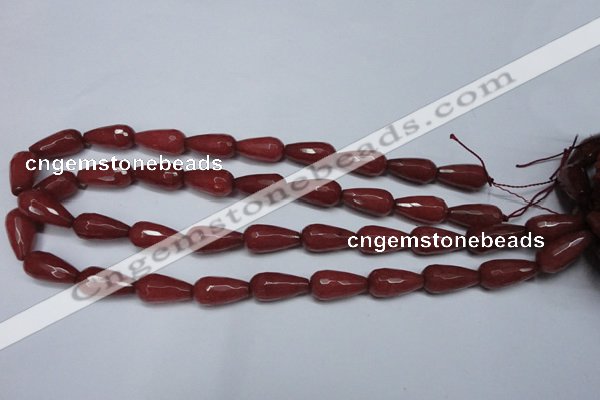 CCN2149 15.5 inches 10*20mm faceted teardrop candy jade beads