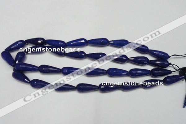 CCN2152 15.5 inches 10*25mm faceted teardrop candy jade beads