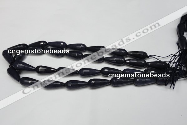 CCN2153 15.5 inches 10*25mm faceted teardrop candy jade beads