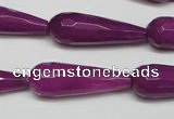 CCN2165 15.5 inches 10*30mm faceted teardrop candy jade beads