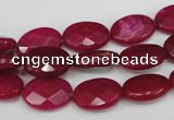 CCN217 15.5 inches 10*14mm faceted oval candy jade beads