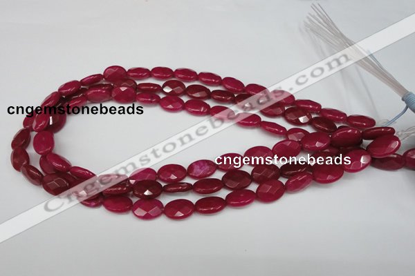 CCN217 15.5 inches 10*14mm faceted oval candy jade beads