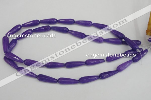 CCN2170 15.5 inches 8*25mm faceted teardrop candy jade beads