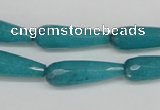 CCN2173 15.5 inches 8*25mm faceted teardrop candy jade beads