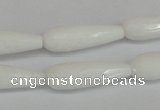 CCN2176 15.5 inches 8*25mm faceted teardrop candy jade beads