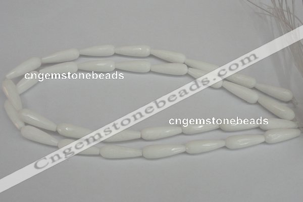 CCN2176 15.5 inches 8*25mm faceted teardrop candy jade beads