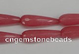 CCN2180 15.5 inches 8*25mm faceted teardrop candy jade beads