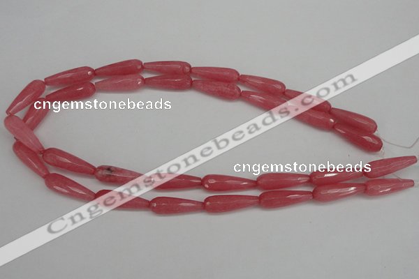 CCN2180 15.5 inches 8*25mm faceted teardrop candy jade beads
