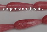 CCN2182 15.5 inches 10*30mm faceted teardrop candy jade beads