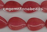 CCN2186 15.5 inches 15*20mm flat teardrop candy jade beads