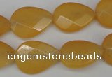 CCN2192 15.5 inches 15*20mm faceted flat teardrop candy jade beads