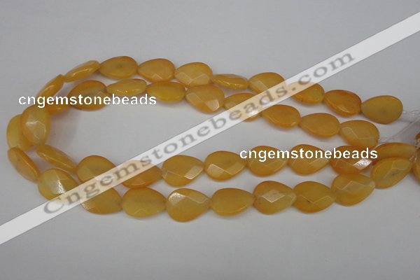 CCN2192 15.5 inches 15*20mm faceted flat teardrop candy jade beads