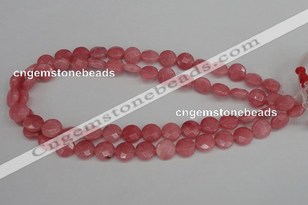 CCN2231 15.5 inches 12mm faceted coin candy jade beads wholesale