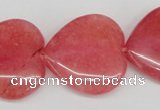 CCN2242 15.5 inches 25*25mm heart candy jade beads wholesale