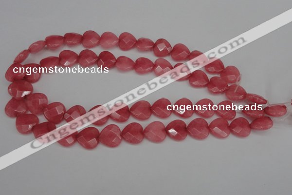 CCN2244 15.5 inches 15*15mm faceted heart candy jade beads wholesale