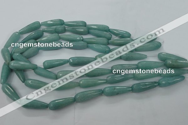 CCN2250 15.5 inches 10*30mm faceted teardrop candy jade beads