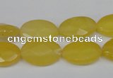 CCN226 15.5 inches 12*18mm faceted oval candy jade beads