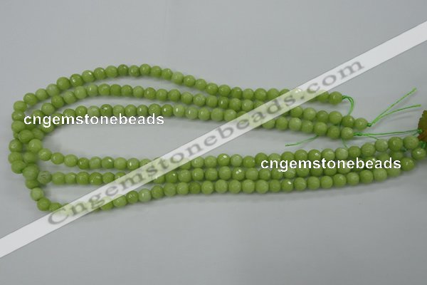 CCN2271 15.5 inches 6mm faceted round candy jade beads wholesale