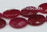 CCN228 15.5 inches 12*18mm faceted oval candy jade beads