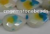 CCN2325 15.5 inches 18*25mm faceted flat teardrop candy jade beads