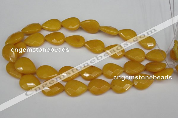 CCN2326 15.5 inches 18*25mm faceted flat teardrop candy jade beads