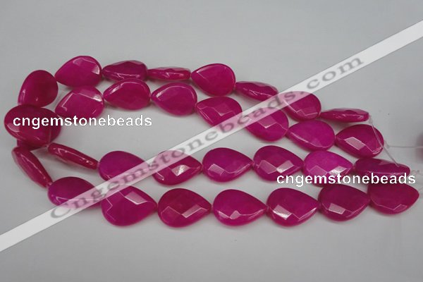 CCN2327 15.5 inches 18*25mm faceted flat teardrop candy jade beads