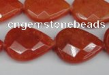 CCN2328 15.5 inches 18*25mm faceted flat teardrop candy jade beads