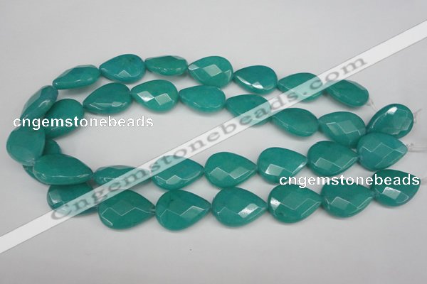 CCN2333 15.5 inches 18*25mm faceted flat teardrop candy jade beads