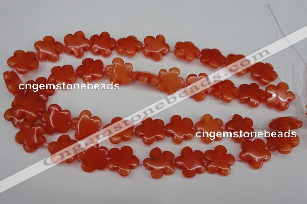 CCN2343 15.5 inches 20mm carved flower candy jade beads wholesale