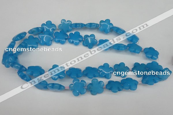 CCN2348 15.5 inches 20mm carved flower candy jade beads wholesale