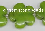 CCN2356 15.5 inches 30mm carved flower candy jade beads wholesale