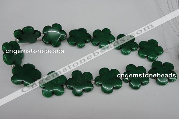 CCN2357 15.5 inches 30mm carved flower candy jade beads wholesale