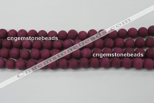 CCN2405 15.5 inches 4mm round matte candy jade beads wholesale
