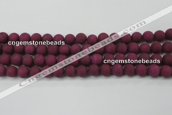 CCN2405 15.5 inches 4mm round matte candy jade beads wholesale