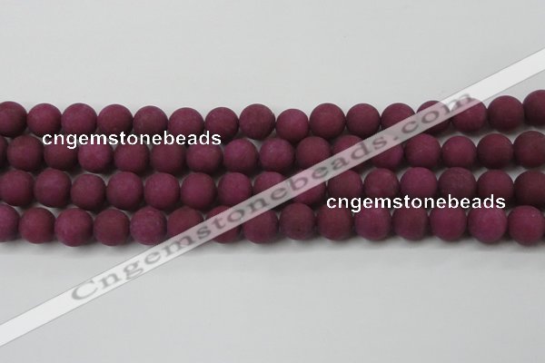 CCN2425 15.5 inches 6mm round matte candy jade beads wholesale