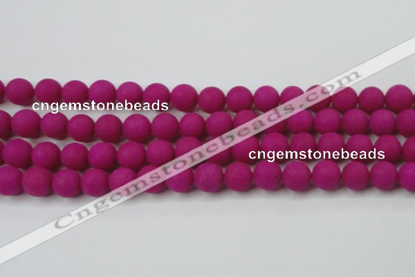 CCN2504 15.5 inches 14mm round matte candy jade beads wholesale