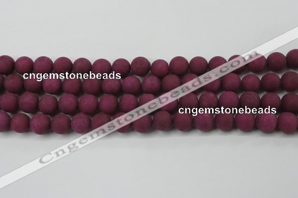 CCN2505 15.5 inches 14mm round matte candy jade beads wholesale