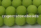 CCN2509 15.5 inches 14mm round matte candy jade beads wholesale