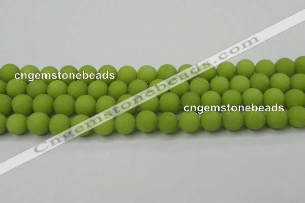 CCN2509 15.5 inches 14mm round matte candy jade beads wholesale