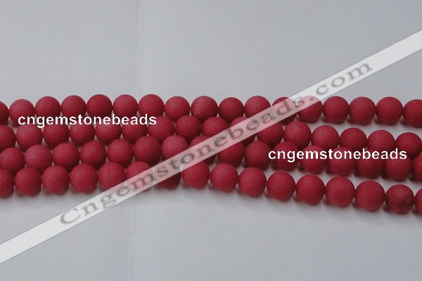 CCN2534 15.5 inches 14mm round matte candy jade beads wholesale