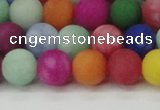 CCN2554 15.5 inches 10mm round mixed color matte candy jade beads