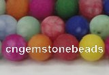 CCN2555 15.5 inches 12mm round mixed color matte candy jade beads