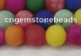 CCN2556 15.5 inches 14mm round mixed color matte candy jade beads