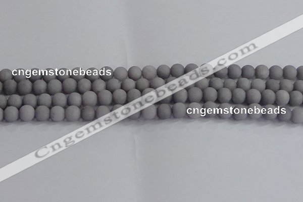 CCN2581 15.5 inches 6mm round matte candy jade beads wholesale