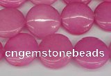 CCN2600 15.5 inches 18mm flat round candy jade beads wholesale