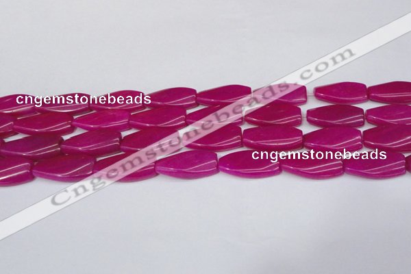 CCN2616 15.5 inches 15*30mm twisted rectangle candy jade beads