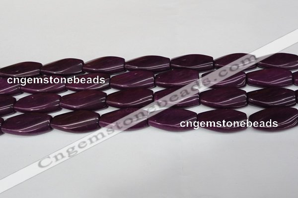 CCN2618 15.5 inches 15*30mm twisted rectangle candy jade beads