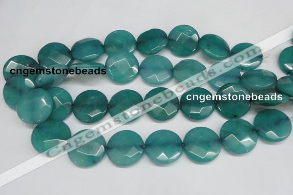 CCN263 15.5 inches 25mm faceted coin candy jade beads wholesale