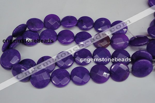 CCN267 15.5 inches 25mm faceted coin candy jade beads wholesale