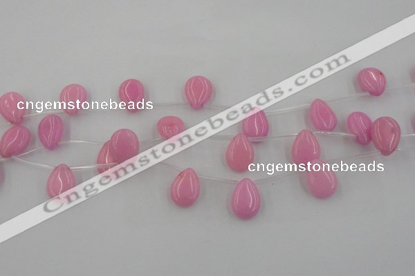 CCN2675 Top-drilled 13*18mm flat teardrop candy jade beads